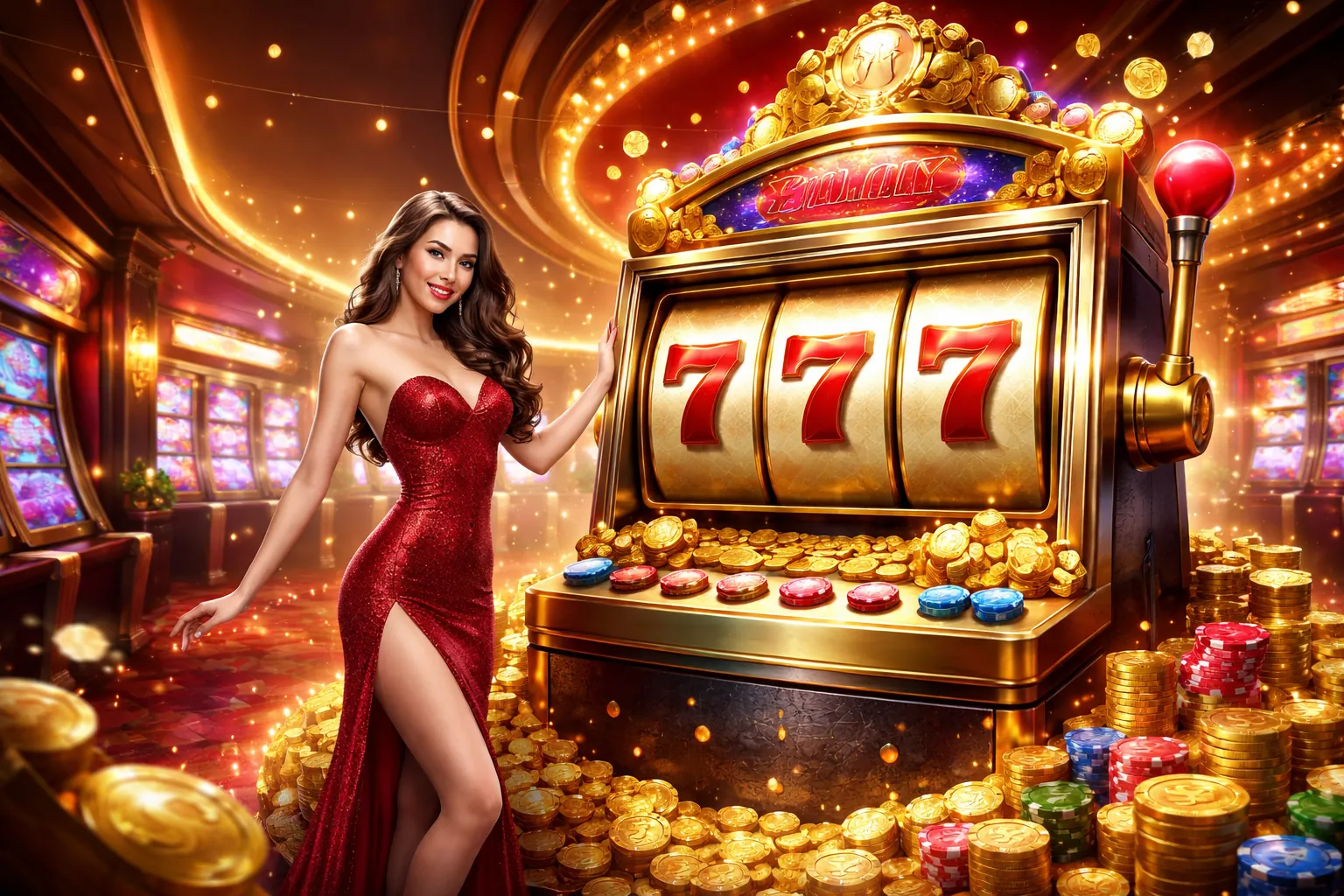 Hình ảnh chính TA88 Game Slot với biểu tượng tiền thưởng và may mắn